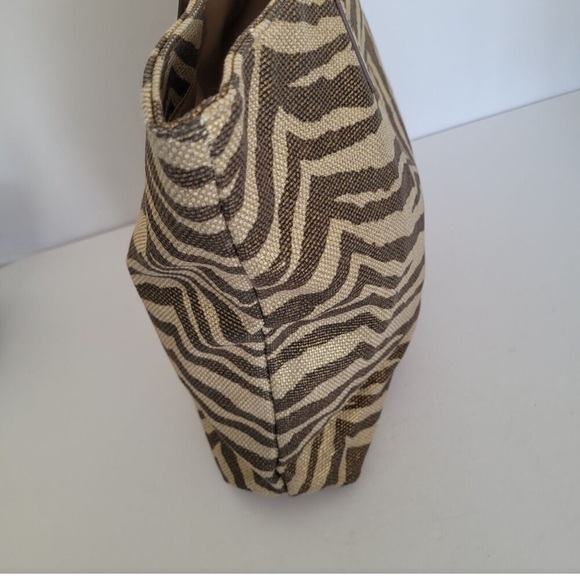 Micheal Kors Gold Shimmer Zebra Animal Print Tote Shoulder bag - Picture 5 of 12